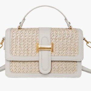 OWGSEE Straw Crossbody Bags for Women Summer Straw Clutch Bag Woven Beach Purse